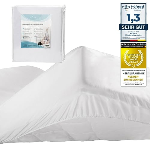 Feluna® wasserundurchlässige Molton Matratzenauflage wasserdichte Betteinlage Matratzenschoner aus Flanell 140x200cm