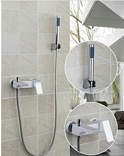 Gowe doppia funzione vasca Torneira bagno montato a parete cromato lavandino rubinetto, miscelatore