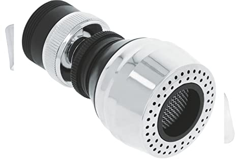 Amig - Atomizador con Rótula Giratoria Mod.9910 para Grifo de Fregadero de Cocina - Aireador con Macho M24 y Hembra M22 Perfecto para Ahorrar Agua - Con 2 Modos de Chorro