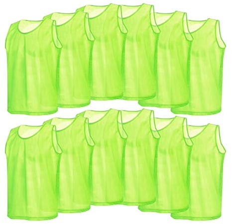 12er/Set Trainingsleibchen Erwachsene, Fu?ball Leibchen Trainingsweste Trainingsleibchen Markierungshemd f¨¹r Volleyball Fu?ball Basketball (Farbe : Gr¨¹n)