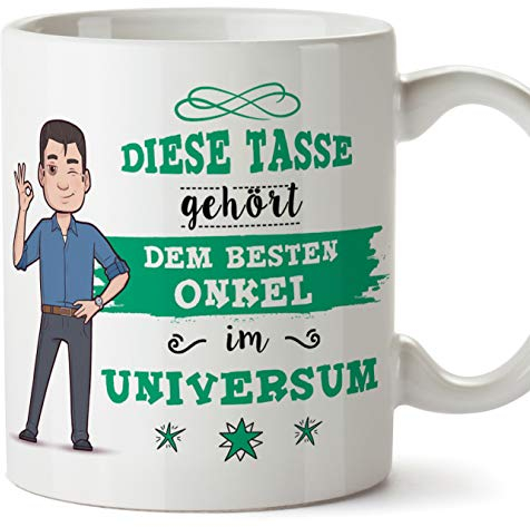 Mugffins Onkel Tasse/Becher/Mug - Diese Tasse gehört dem besten Onkel im Universum - Schöne und lustige Kaffeetasse als Geschenkidee für Onkel. Keramik 350 mL