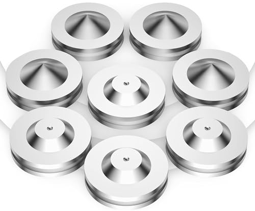 Audiocrast 4X HiFi Speaker Spikes, Isolation Stand Feet Pad, Stainless Steel Shock Absorber Vibration Dampener with Non-Slip Mats for Audio Speaker Subwoofer CD DVD Amplifier Turntable DAC