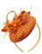 Caprilite Sinamay Haarreif mit Perlen, rund, für Damen, Hochzeit, Ascot Rennen, Orange, Einheitsgröße