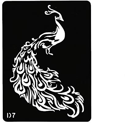 JUSTFOX - Henna Tattoo Schablone Airbrush Stencil Dövme Selbstklebend Pfau Vogel