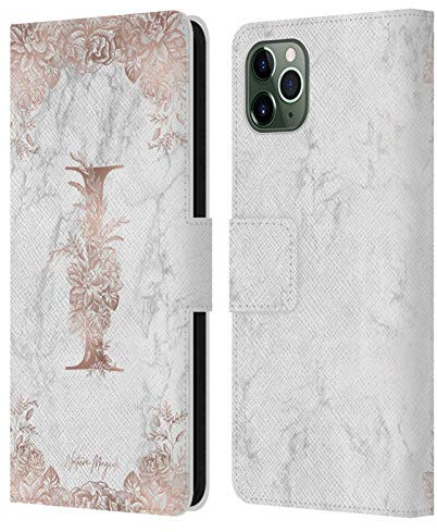 Head Case Designs Officially Licensed Nature Magick Letter I Rose Gold Marble Monogram Leather Wallet Case Compatible With Apple iPhone 11 Pro Max