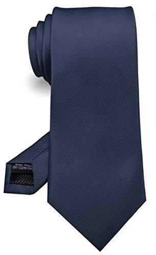 JEMYGINS Bleu Marine Cravate Cousue Main pour Homme - Travail, Fête(1),Bleu Marine,M