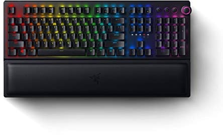 Razer BlackWidow V3 Pro (Interruptor Vierde) - Teclado Mecánico Inalámbrico para Juegos de Altura Completa (Interruptores Mecánicos Clicky, Iluminación de Croma RGB, Reposamuñecas) Diseño US| Negro