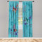 ABAKUHAUS Schmetterling Vorhänge, Frühling Fliegen Motten auf Weinlesearthintergrund, Fensterbehandlungen 2 Panel Set für Wohnzimmer Schlafzimmer Dekor, 75 cm x 225 cm, Meeresblau