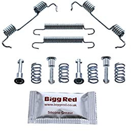 Bigg Red - Rear Parking Brake Shoe Fitting Kit - Compatible with 116, 118 120 E81, E87, E88, 118d, 120d, 120i E82 Coupe, 1 Series F20, F21, 2 F22, F23, 3 E46, E90, E92, F30, F31, Z4 E85