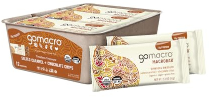 Gomacro, Bar Macrobar Salted Caramel Chocolate Cadd Organic 12 Count , 2.3 Ounce