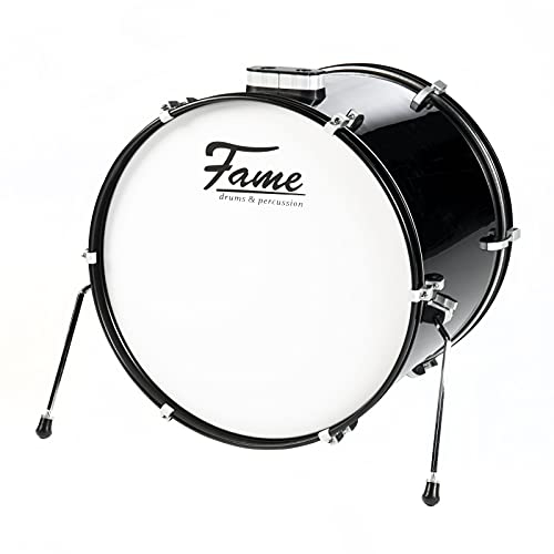 Fame First Step Bass Drum 22x18, Mischholz, Piano Black, Aluminium Hardware, Stahlspannreifen, vorgedämpftes Fell