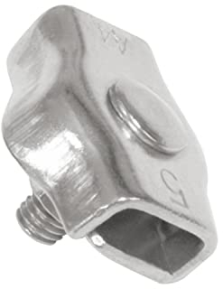 Amig - Pack de 2 Sujetacables Planos Simples de Acero Inoxidable Mod.30105 para Aparejar Cuerdas, Cables o Alambres Metálicos, Perrillos o Abrazaderas Ajustables de Tuerca, Plateado, Medida: Ø 3 mm