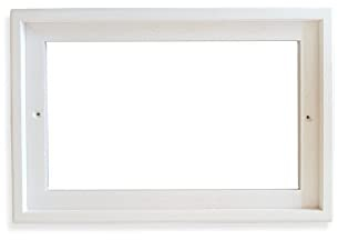 House Numbers Hand-painted Italian Ceramic Numbers Tiles Simple Green Design, Tile Size: 11cm x 7cm (White 2 Tile Frame)