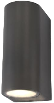 Ledvion - LED Wandlampe, 5W, 2700K, Anthrazit & Rund, GU10 Spot, IP54, Up&Down Licht, Außenlampe