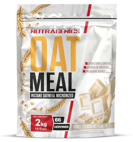 Farina di avena aromatizzata - 2 kg - Nutragenics Instant Oatmeal (2 kg, Cioccolato bianco)