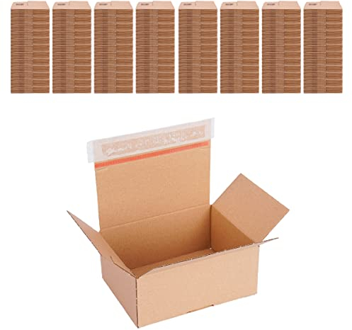 verpacking Automatik Karton 160 x 130 x 70 mm Braun (Außenmaß 165 x 135 x 75 mm) VP 10 Versandkartons mit selbstklebendem Deckel stabile Kartonagen (1000 Stück)