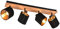 Reality Leuchten Strahler Tommy R81334030, Metall Schwarz matt, Holzdekor, Stoffschirm schwarz, exkl. 4xE14