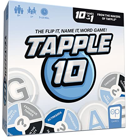 USAopoly Tapple 10 | Mit 10 verschiedenen Spielern in 1 | Lustiges Familienkartenspiel im schnellsten Tempo in tragbarer Verpackung | 1 oder mehr Spieler, ab 8 Jahren