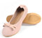Dernolsea Ballet Flats Women, Ladies Bow Faux Leather Round Toe Foldable Flat Slip On Pumps Dolly Ballerina Shoes Pink Size 4