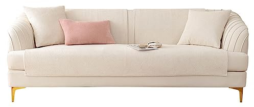 WULTNICEW Sofa Überzug l Form ecksofa Sofabezug 2/3/4 Sitzer Sofaschoner rutschfest Sofa/Couch Überwurfdecke Sofaschutz Katze/Hunde (Beige, 70X90cm)