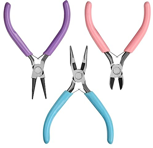 3 Stück Schmuckzangen Set Schmuck Machen Werkzeuge Schneidezange Schmuckherstellung Hardware Tool Set Mini-Schmuckzange Set für Schmuck DIY Anfänger, Halskette Armband Machen