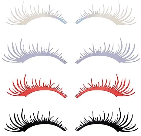 SUPERFINDINGS 8 Stück 4 Farben PET Wimpern Autoaufkleber Auto Wimpern Für Scheinwerfer Auto Scheinwerfer Aufkleber Wasserdicht Selbstklebende Wimpern Aufkleber