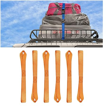 JNNJ 6 Stück Soft Loops Zurrgurte, Gurtschlaufen Motorradtransport Zurrschlaufe, Gurte für Sicheres und Sicheres Trailering von Motorrad Dirtbike ATV UTV(Orange)