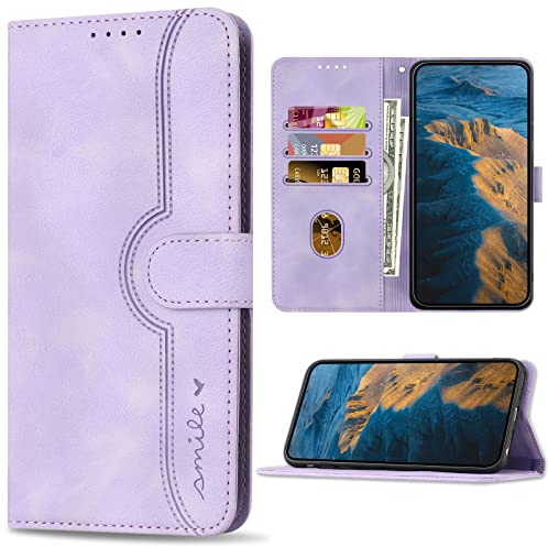 Bear Village Cover per Samsung Galaxy A20S, Flip Custodia in PU Pelle con Slot per Schede, Magnetica Antiurto Protettiva Cover per Samsung Galaxy A20S, Viola