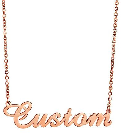 GXFCNNYY Personalised Necklace for Women Custom Name Necklaces for Girls - Personalised Gifts (18K Rose Gold)