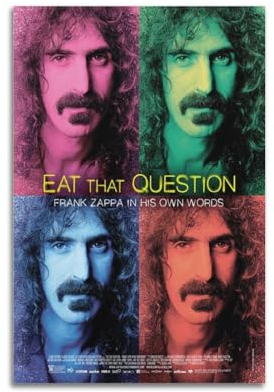 VZRSQZK Frank Zappa Dokumentarfilm-Poster, dekoratives Gemälde, Leinwand-Wandposter und Kunstdruck, modernes Familienschlafzimmer-Dekor-Poster, 40 x 60 cm