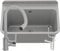 Granitan Ausgussbecken für Garage Keller Werkstatt - Universal Waschtrog mit Siphon - Waschbecken Wandmontage aus Polypropylen - 61x41x30 cm (Grau + FLEX Waschtischbatterie)