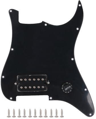 Yibuy Loaded Guitar Pickguard Black W/Humbucker Knob Replacement Parts