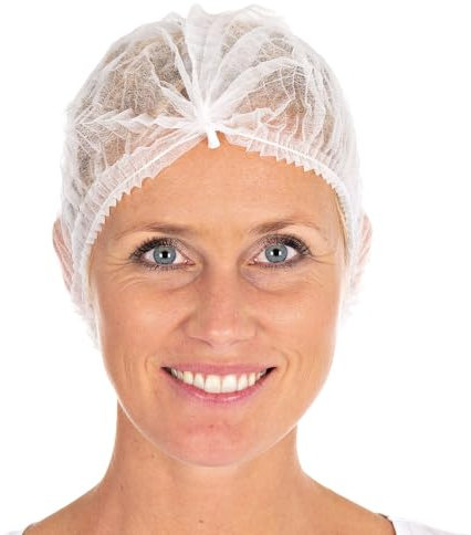 Franz Mensch Hygonorm Klipphauben Light, weiß, ø 55 cm | PP, 1000 Stück, Einweghauben, OP Hauben Damen/Herren, Schwesternhauben 10 x 100 Stück, lebensmittelecht