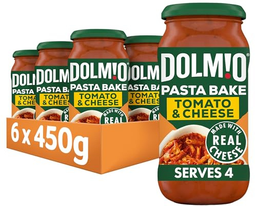 Dolmio Pasta Bake Tomato and Cheese Pasta Sauce Jar, 6 x 430g, Multipack | Ideal for busy evenings, this sauce serves four and makes a delicious pasta bake dinner with leftovers for lunch