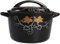 CNBYDK Casserole Dish with Lid Ceramic Casserole Pot Round Black Clay Pot,earthen Pot,Ceramic Healthy Cookware with Lid,heatresistant Healthy Cookware Cooking Pot (6.3quart|blac