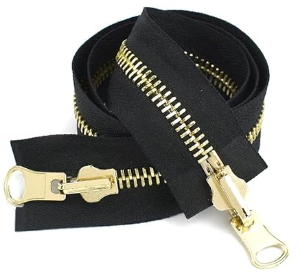 Greb 5# 8# 60-120 cm Cerniera di Apertura con cursore Rotante in Metallo Cerniera Reversibile a Doppia Faccia,Oro Nero,No8,70cm