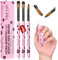 Saviland Kit de Pinceaux Acryliques Kolinsky, 3 PCS Pinceaux Acryliques de Haute Qualité, Pinceau Professionnel pour Ongles Acryliques, Pinceau Nail Art pour Poudre Acrylique (#8/10/14)