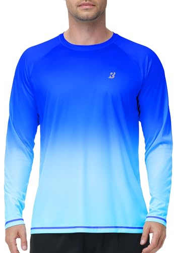Roadbox Herren UV-Schutz Shirt, UPF 50+ Rashguard T-Shirt, Schnelltrocknend Leicht Langarmshirt für Surfen Angeln Wandern
