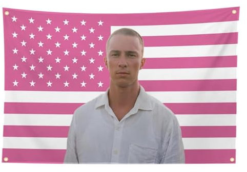 Dmuzsoih 90x150cm Lustige USA Flaggen, Zimmer Mann Wandbehang USA Flagge, Rosa USA Flagge Teppich, Rosa Flaggen Wand Lustiger Teppich, Polyester Flagge mit Messingöschen, stilvolle lebendige Farben