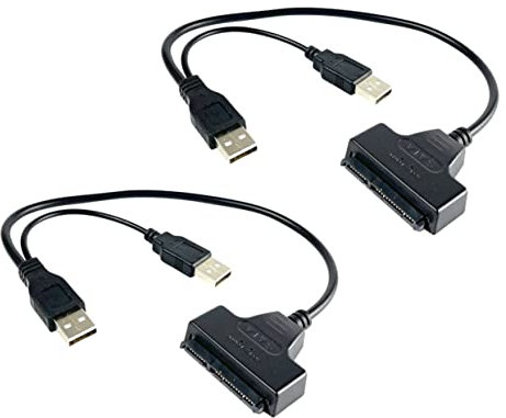 Holibanna Cable De Datos Serial Ata a Usb 2.0 Para Disco Duro Portátil 2,5 Pulgadas, Línea De Datos Usb Fácil De Usar, Sin Controlador, Compatible Con Sistemas Operativos, Paquete De 2 Unidades, Negro