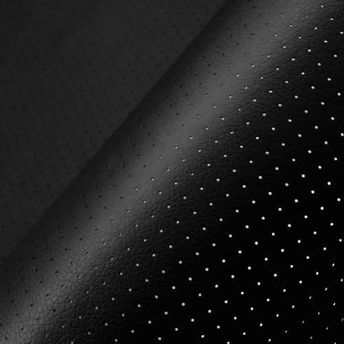 Kunstleder Selbstklebend Reparatur Patch 20x30cm Schwarz, Atmungsaktive Lochung Leder Reparatur Flicken für Sofa, Autositz, Couch & Möbel | Starke Haftung, Einfach zu Applizieren