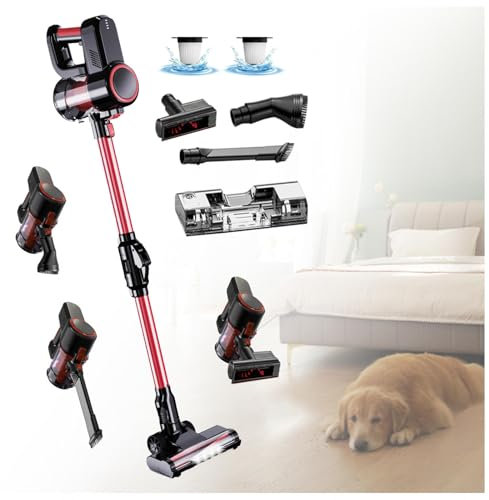 LRF-yxkj Aspira E Lava Pavimenti Casa Asciutto e Umido,Luci LED,5 in 1 Lava Aspira Pavimenti per Pulizia Domestica/Capelli/Polvere/Lavapavimenti