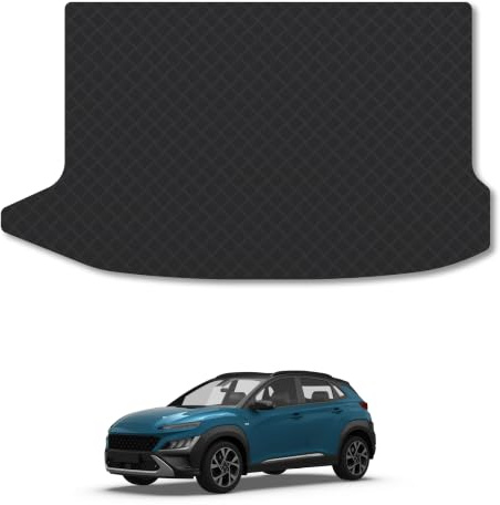 3mm Rubber Boot Mat Compatible with Hyundai Kona (2017-2023) | Tailored Fit Durable Boot Liner Full Coverage Protection Waterproof Accessories Easy Clean Anti Slip Made in the UK