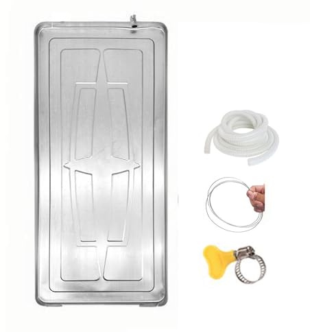 WANGRUIERHA Bac Condensat Clim pour Climatiseur, Kit de Bac Condensat Pompe a Chaleur en Acier Inoxydable, Recuperateur d Eau pour Climatiseur, Bac de Récupération D'huile(47.5x100x3.5cm/19x39x1in)