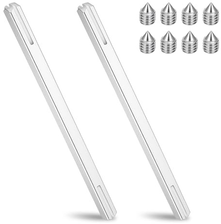 Set of 2 square pins, 8 mm x 150 mm, square for door handle, spindle bar, push pin, iron square pin, push pin for door handles, fixing pin, door handle with 8 screws