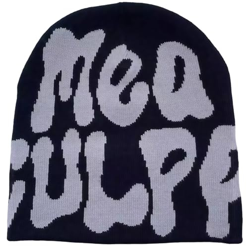 GWAWG Beanie Y2K MEA Culpa Beanie Corteiz Mütze Hip Hop Strickmützen Winter Warme Mütze für Damen Männer