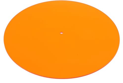 EIMSOAH Akryl Skivspelare Mat Förbättrad Ljudkvalitet för Vintage Skivspelare 12 Tums Skiva (Genomskinlig orange)