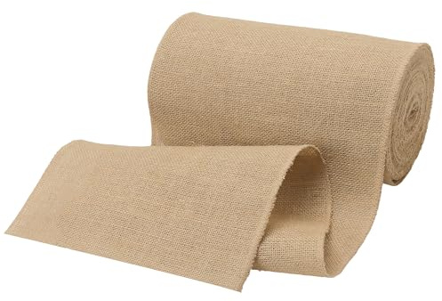 SOUJAP Jute Tischläufer 30cm x 20m, Jute Rolle Tischband Natur, Juteband Zuschneidbar Beige für Vintage Tischdeko, Gartenparty Hochzeit Dekoration