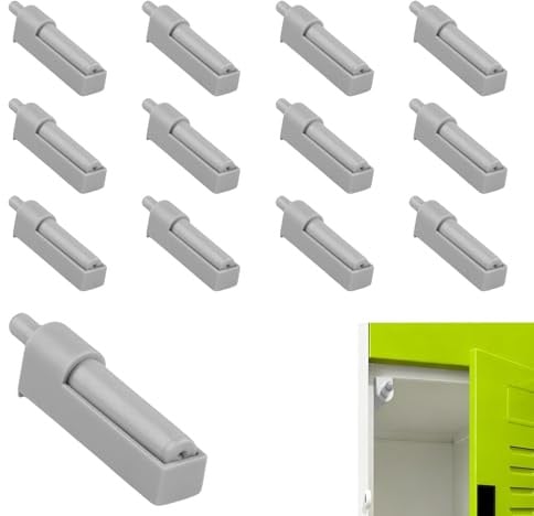 12 Stück Türdämpfer Gegen Knallende Türen mit Push-Open Funktion, Universeller Soft Close Dämpfer zum Nachrüsten für Schubladen und Schranktüren, Küche und Möbel, Farbe: Grau