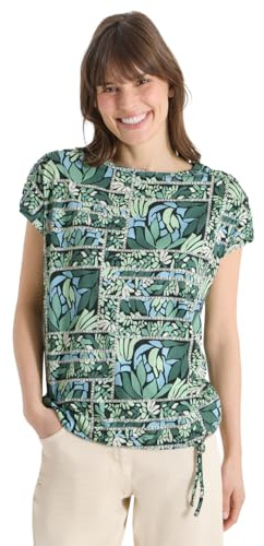 Damen Kurzarm Shirt mit Patchwork-Print